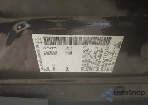 2016 Nissan Maxima 3.5 Sv z USA, uszkodzony, nr VIN 1N4AA6AP6GC437922